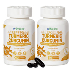 inGreens Turmeric Curcumin bottle with softgels for joint support.
