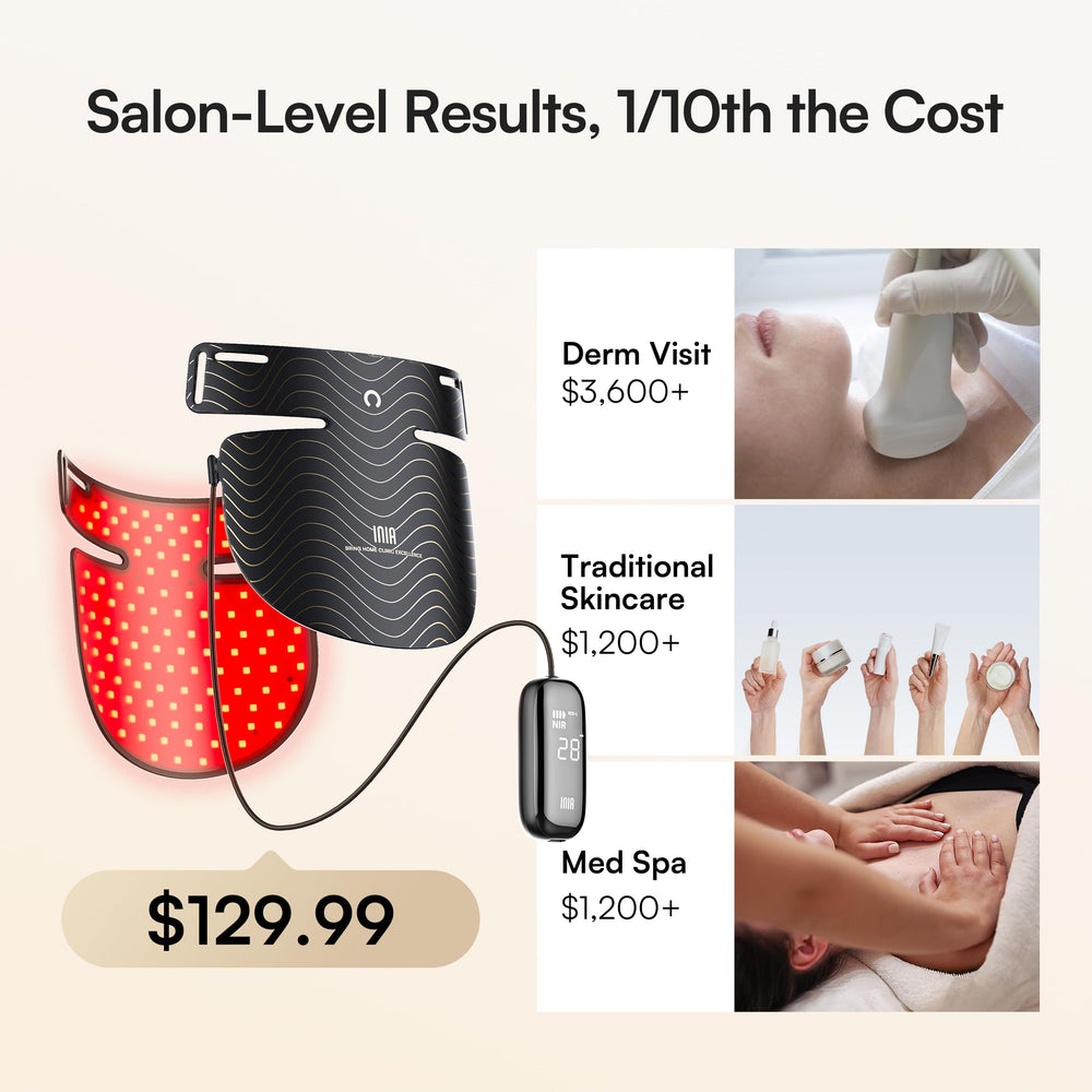 INIA neck-chest therapy in use on neck and chest area for radiant look