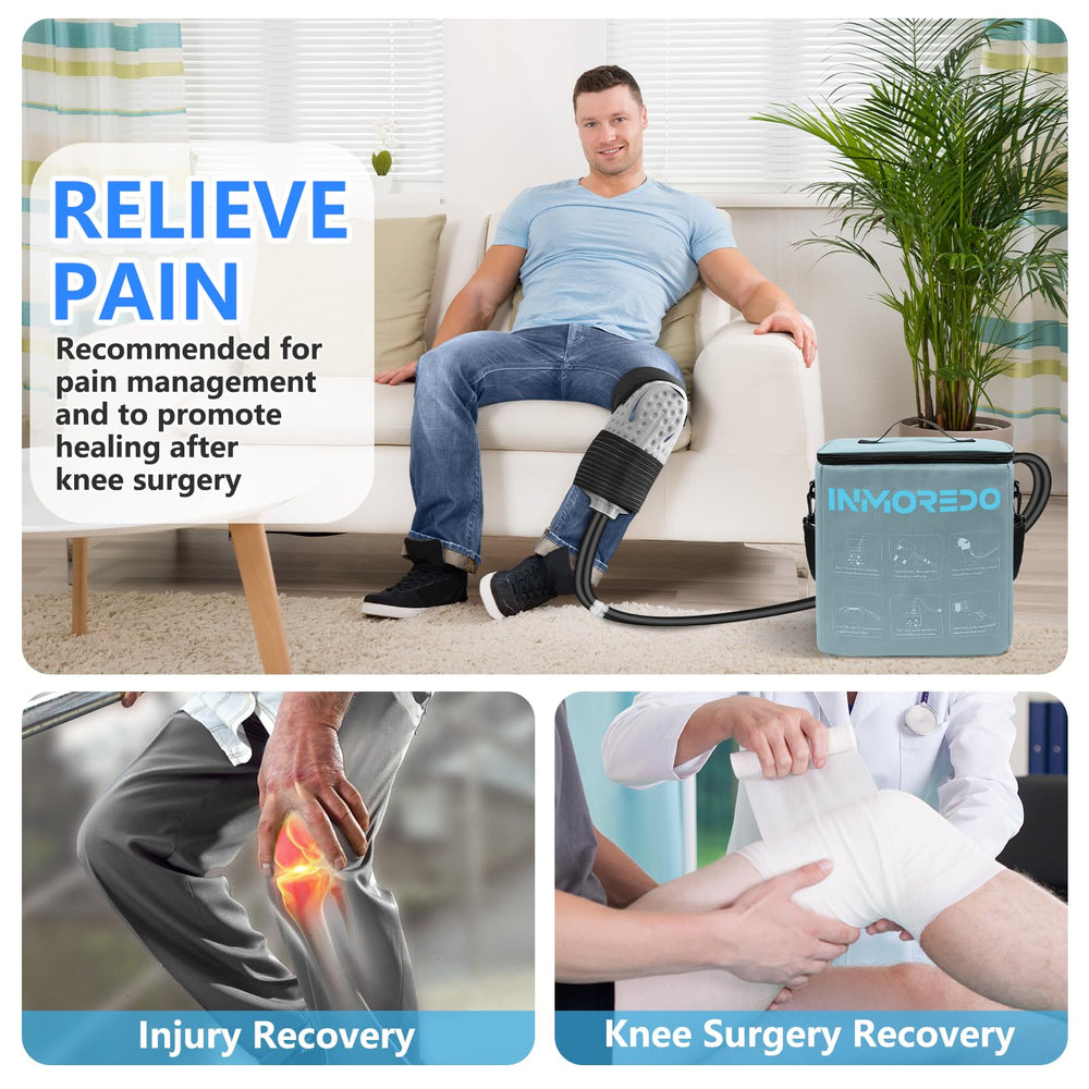 Inmoredo cold therapy machine 16-quart ice bucket keeps cold flow for hours.