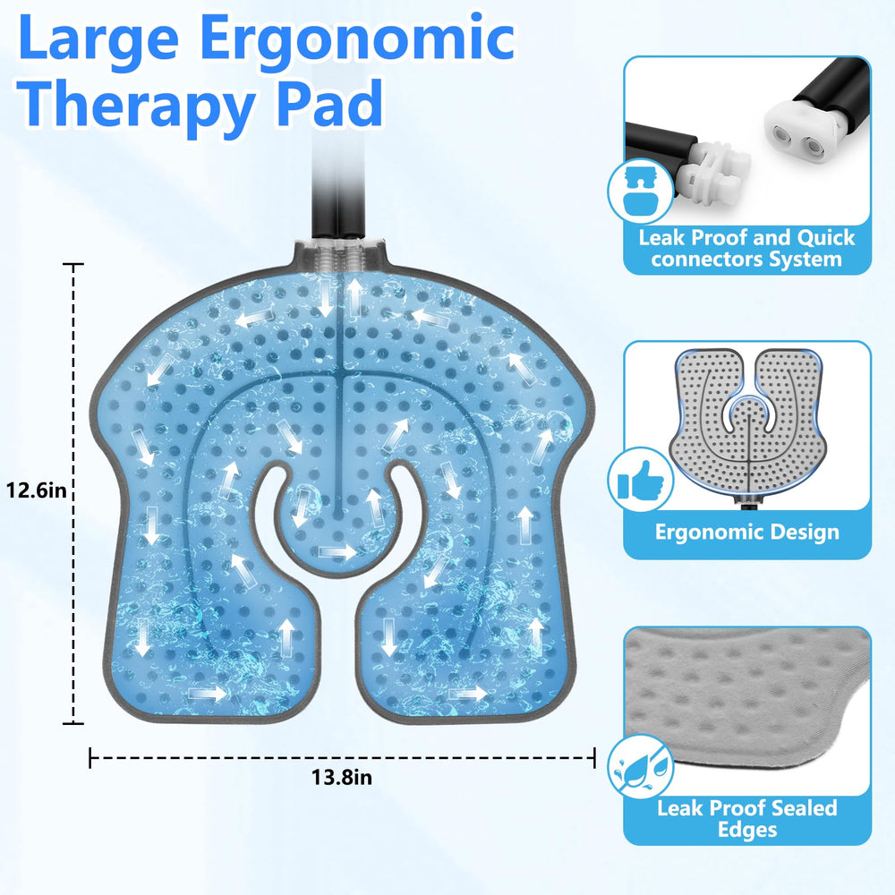 Inmoredo cold therapy machine timer options illustrate 30, 45, and 60-minute sessions.