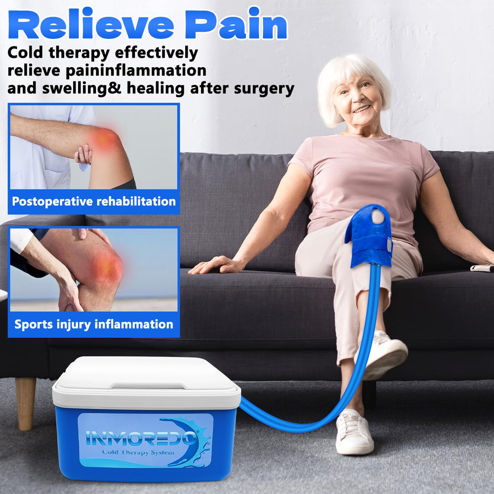 Inmoredo knee ice machine insulated bucket highlighting long-lasting cold without frequent refills
