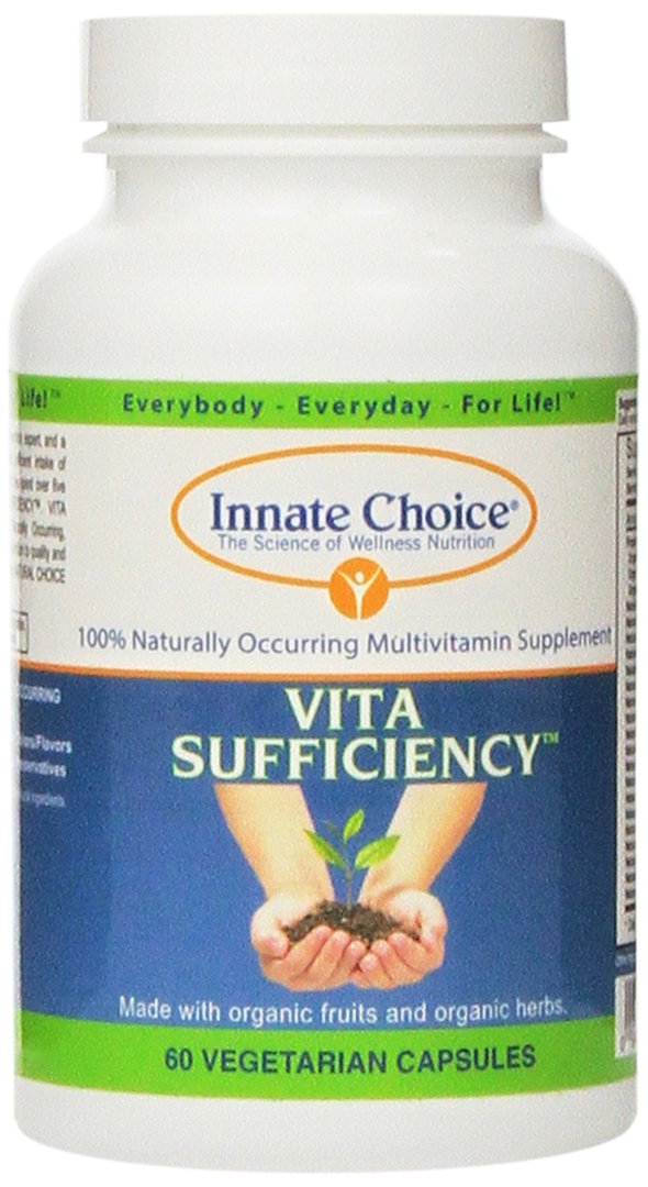 Innate Choice Vita Sufficiency bottle front with organic plant-sourced ingredients for daily wellness