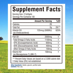 Close-up of Innate Vitality Omega-3 label highlighting wild-caught sustainability
