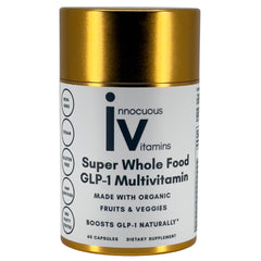 Innocuous Vitamins GLP-1 multivitamin bottle shown for daily wellness.