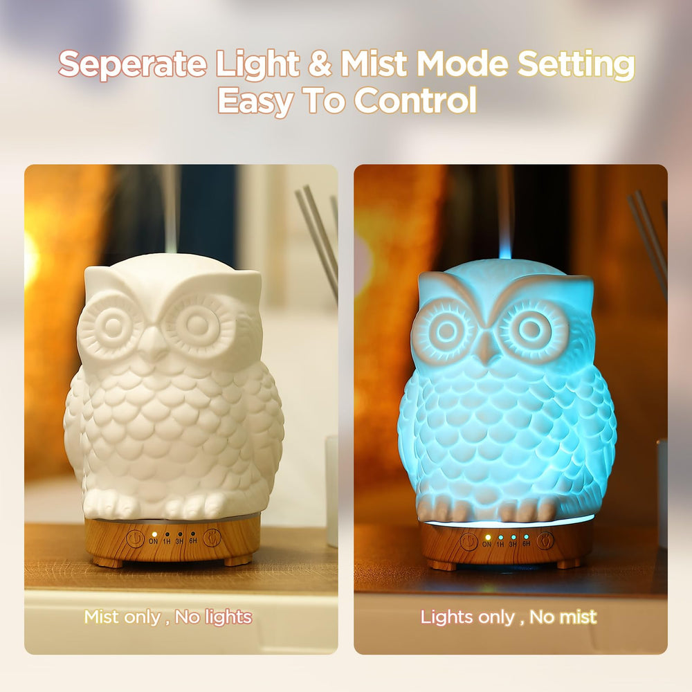 Inrorans Diffuser features 7-color LED with single-color glow options for ambiance.