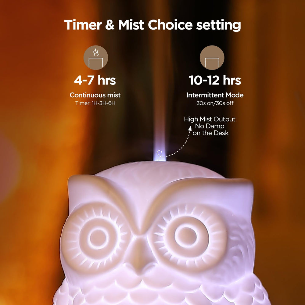 Inrorans Porcelain Diffuser offers intermittent mist mode for extended aroma.