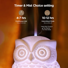Inrorans Porcelain Diffuser offers intermittent mist mode for extended aroma.