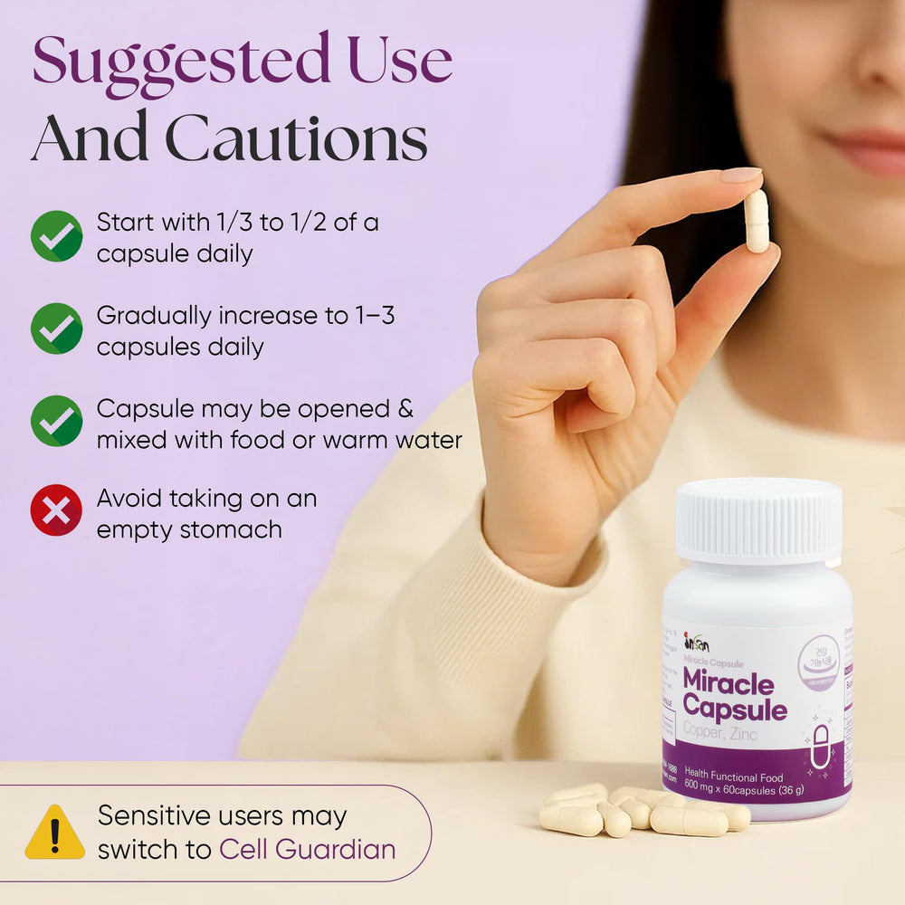 Capsules on a spoon with Insan Miracle Capsules for simple daily intake.