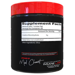 Insane Labz creatine monohydrate powder mixing with water for smooth dissolving
