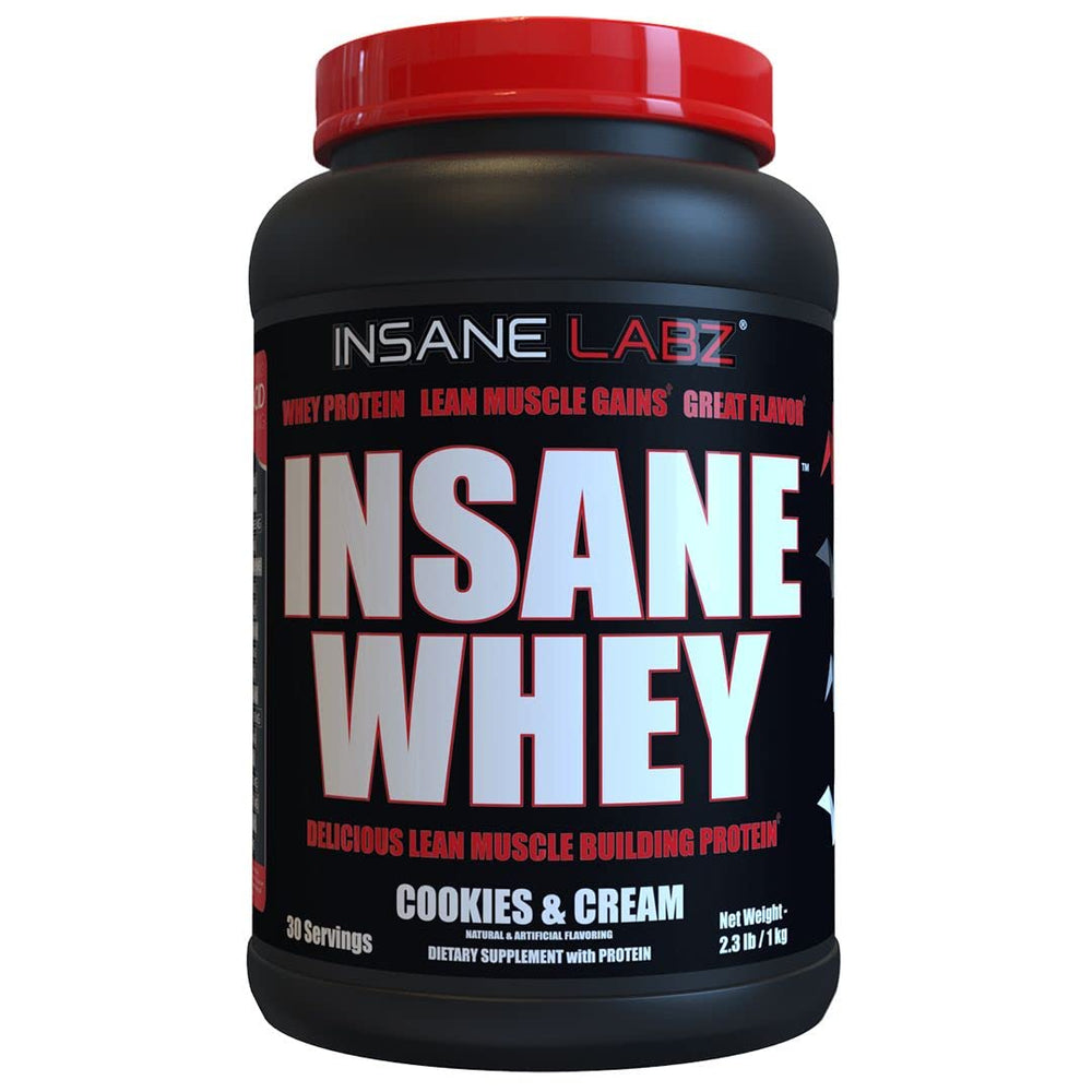 Insane Labz Insane Whey bottle highlighting high-protein formula for daily fueling