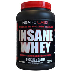 Insane Labz Insane Whey bottle highlighting high-protein formula for daily fueling