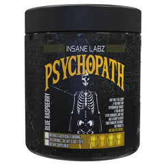 Insane Labz Psychopath blue raspberry tub fuels intense workouts and focus