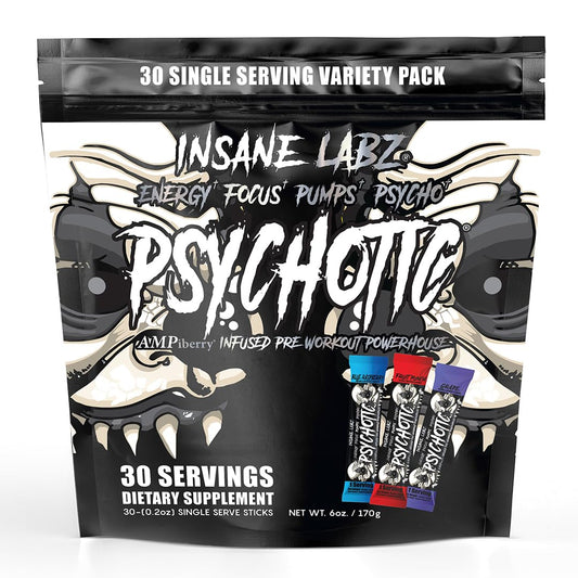 Insane Labz Psychotic Black tub front showing bold branding and label