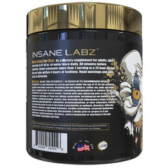 Insane Labz Psychotic Gold label closeup with L-Citrulline and Beta-Alanine details