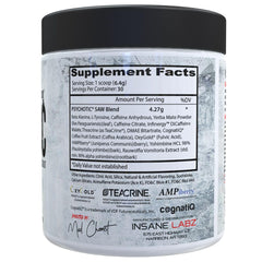 Psychotic Saw grape powder in a scoop ready to mix for workouts