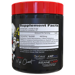 Insane Labz Psychotic scoop captures quick-dissolving formula for fast energy onset.