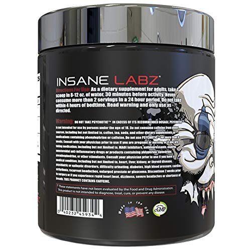Insane Labz Psychotic Test label closeup showing key ingredients and benefits.