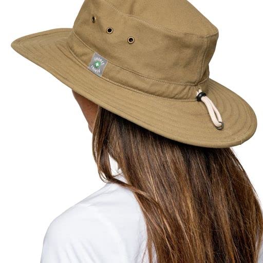 Detail of adjustable strap on Insect Shield hat bark