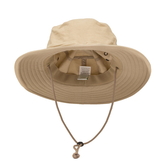 Insect Shield men's standard brim hat front view in tan with repellent protection