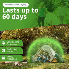 Insect Shield spray on sleeping bag for outdoor comfort and protection