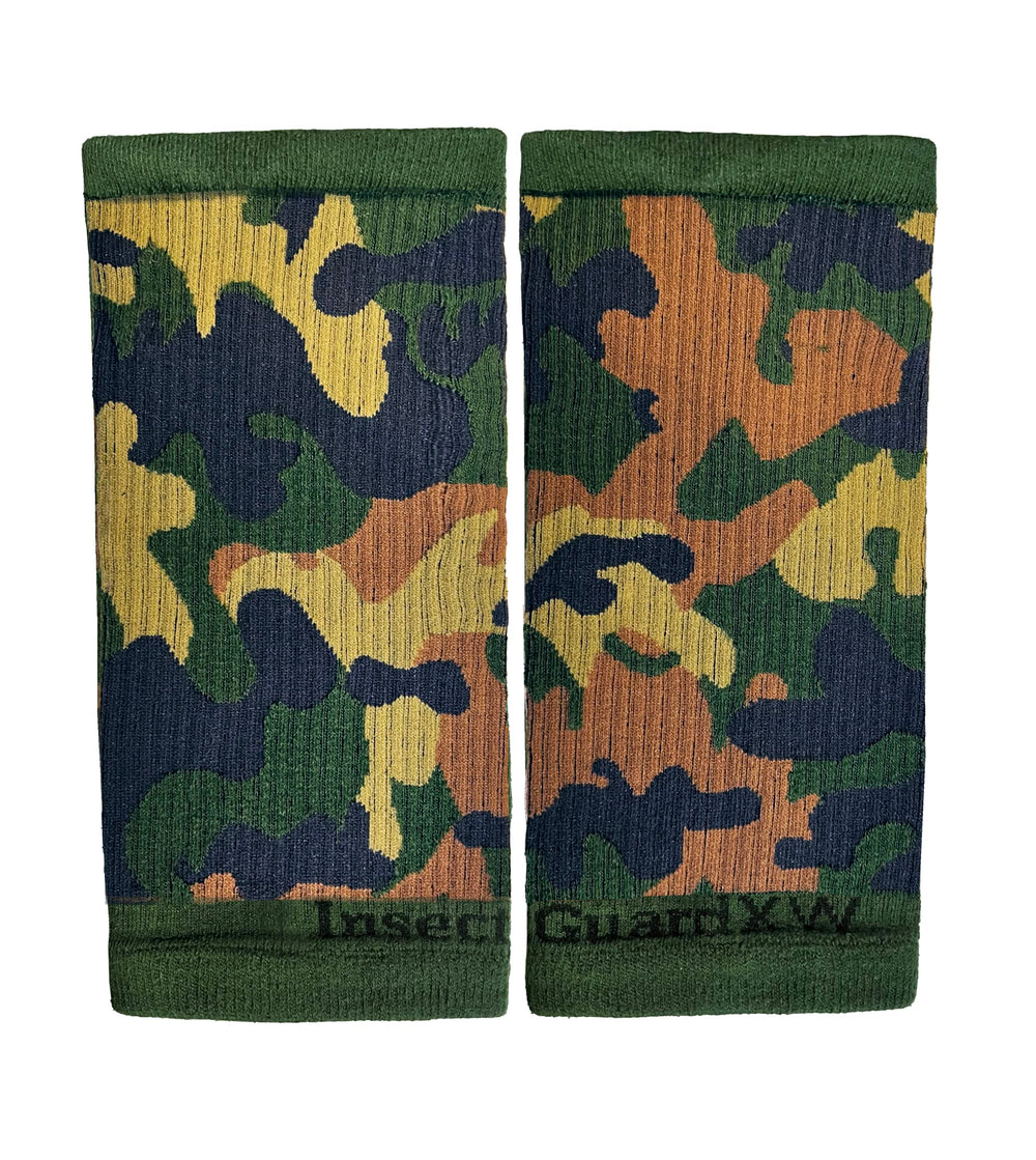 InsectGuard camo gaiters in varying weather, wind and rain resistant.