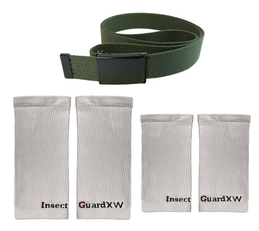 InsectGuard tick gaiters package in green and white for outdoor protection