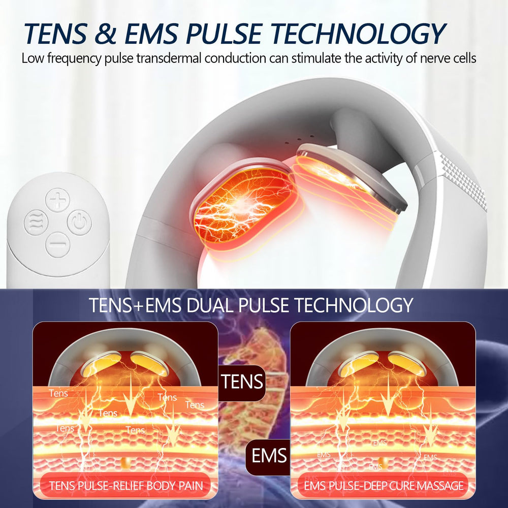 INSHUEY neck massager using pulse-mode for targeted relaxation.