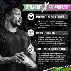FSU Serum liquid clarity highlights glycerol focus for hydration and endurance.
