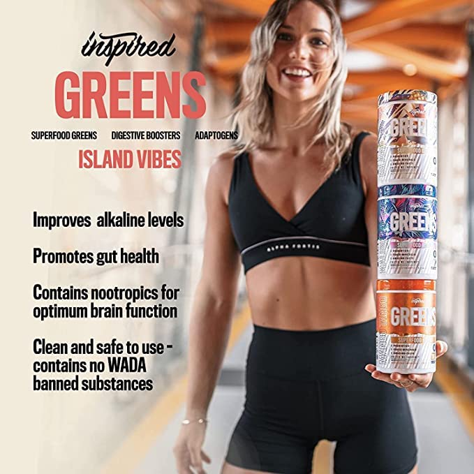 Greens powder mixed in a glass of water, ready to enjoy