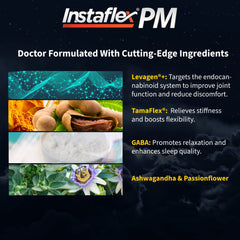 Instaflex PM GABA and Ashwagandha scene implies relaxation before sleep
