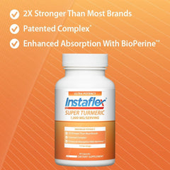 Instaflex Super Turmeric capsules close-up highlighting BioPerine for absorption