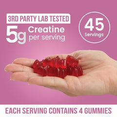 INSTAMART Creatine Gummies strawberry chews close-up for on-the-go energy