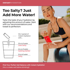 Instant Hydration bottle label shows keto, vegan, gluten-free, non-GMO formula.