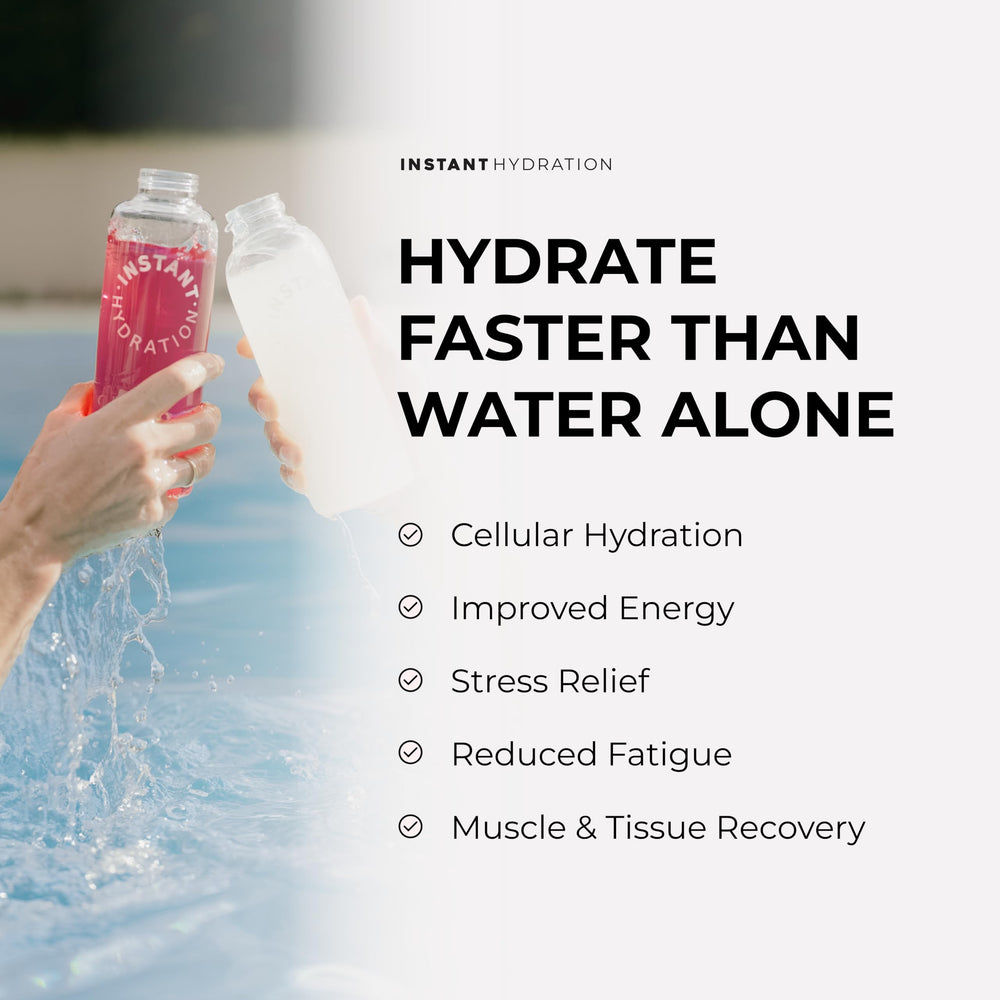 Instant Hydration glass with flavored water after mixing