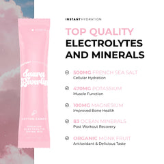 Instant Hydration label closeup highlighting salt-rich formula for fluid balance