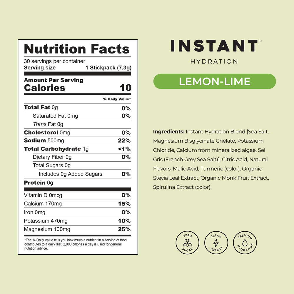 Instant Hydration Lemon Lime scoop with measuring spoon for precise mixing.