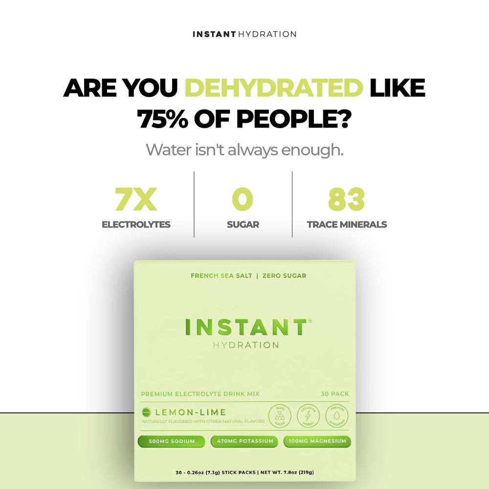 Instant Hydration Lemon Lime being poured into a glass for rapid hydration on the go.