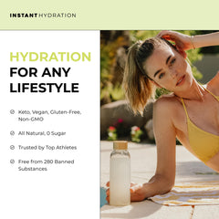 Instant Hydration Lemon Lime sea salt blend highlighting mineral-rich hydration potential.