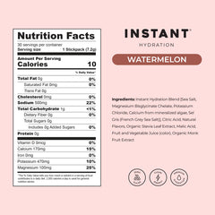 Zero sugar claim visible on Instant Hydration watermelon packaging.