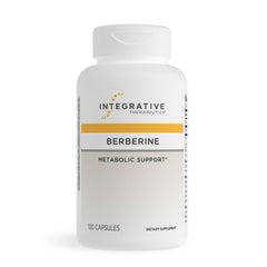 Integrative Therapeutics Berberine bottle on a kitchen counter for daily metabolic support.