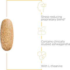 Cortisol Manager label highlighting L-theanine for relaxation support.