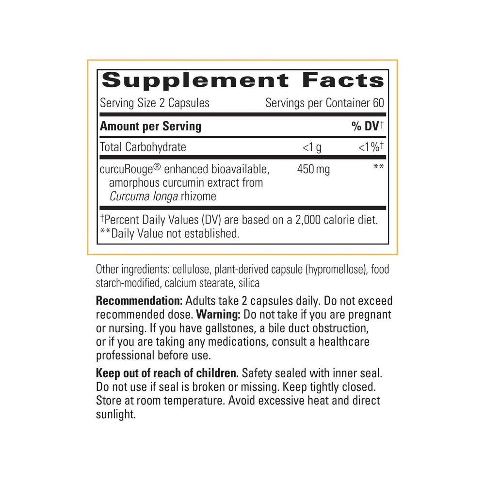Curalieve bottle side reveals label details and serving size for daily use