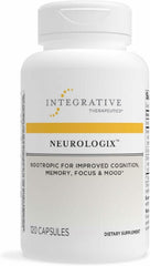 Integrative Therapeutics Neurologix bottle pour showing non-stimulant focus support.