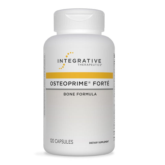 Integrative Therapeutics Osteoprime Forte bottle signals bone health support.