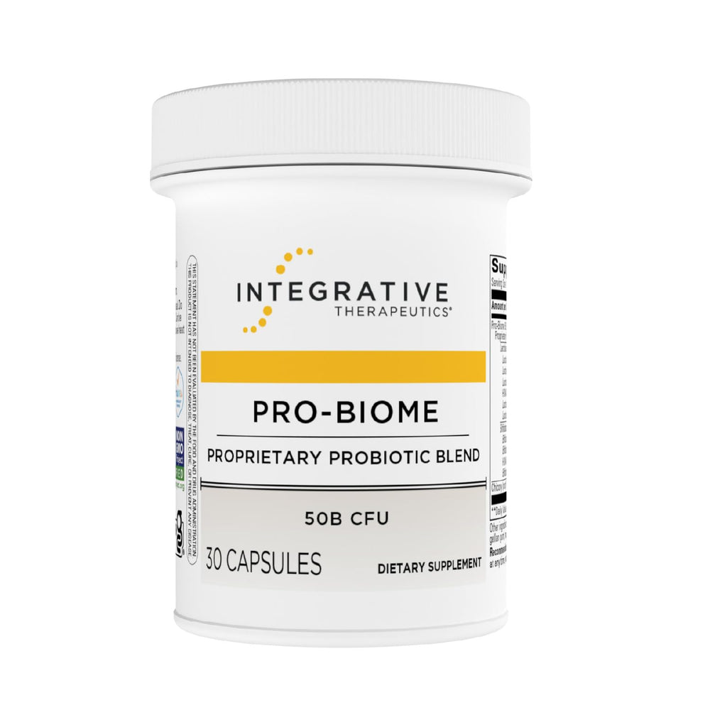 Integrative Therapeutics Pro-Biome bottle front for daily digestive support