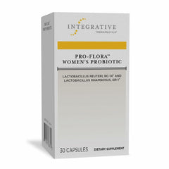 Integrative Therapeutics Pro-Flora probiotic bottle promotes daily feminine care support.