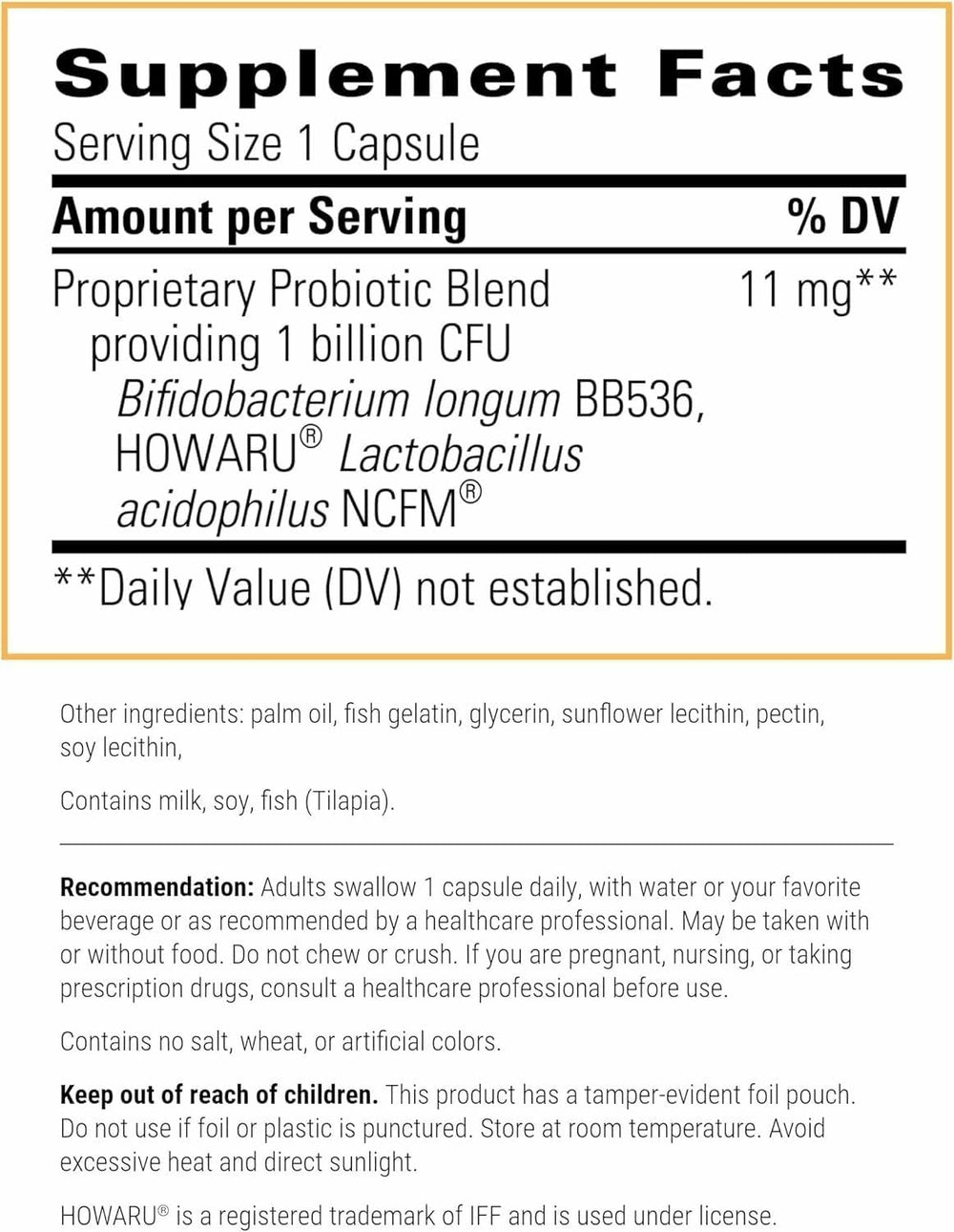 Integrative Therapeutics Probiotic Pearls capsules close-up highlights easy daily use.