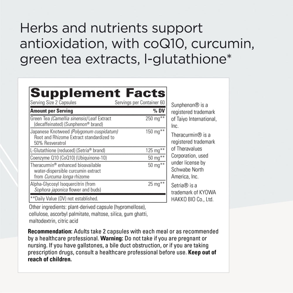 ProThrivers label close-up shows CoQ10 and flavonoid blend.