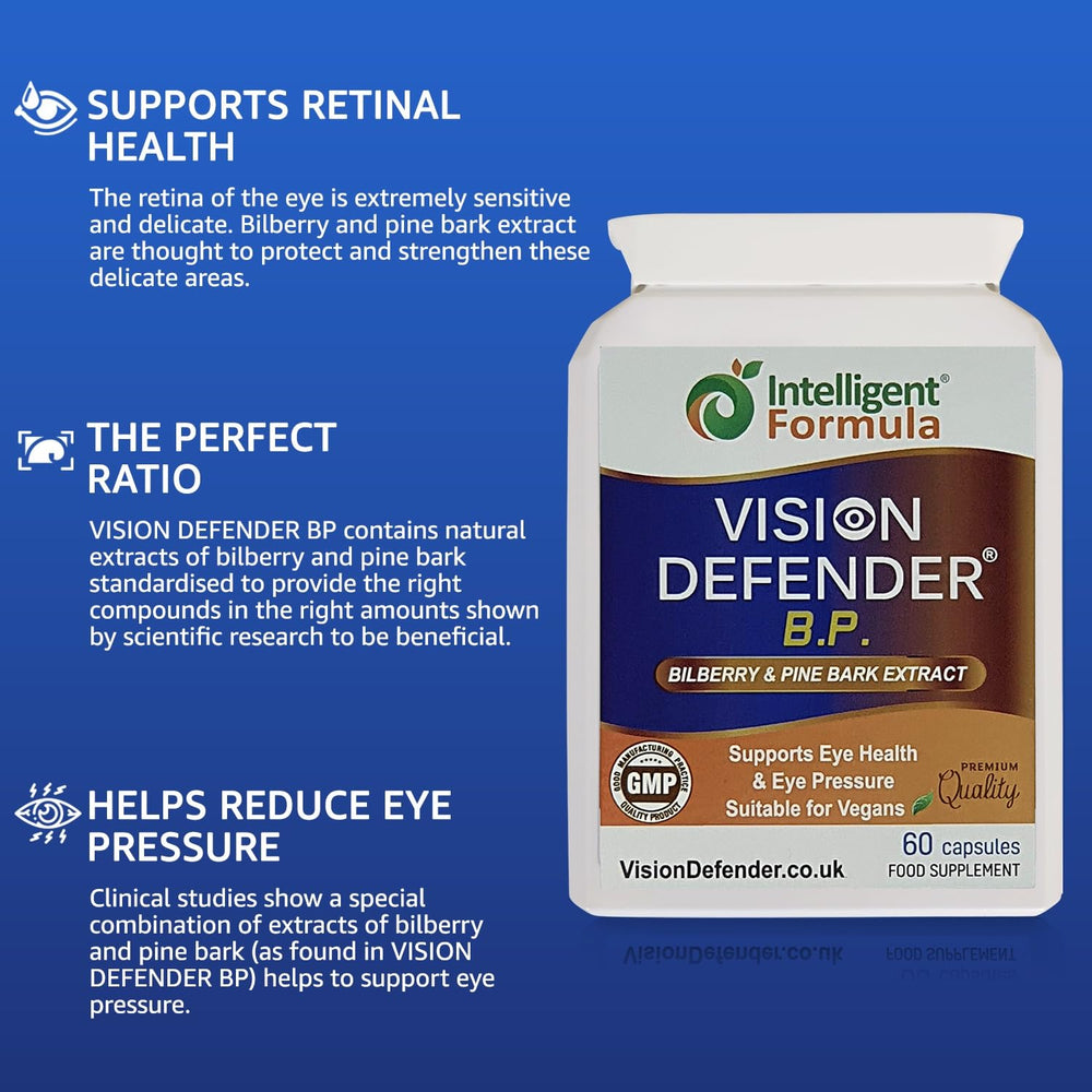 Vision Defender BP retina support highlighting delicate eye vessels protection.