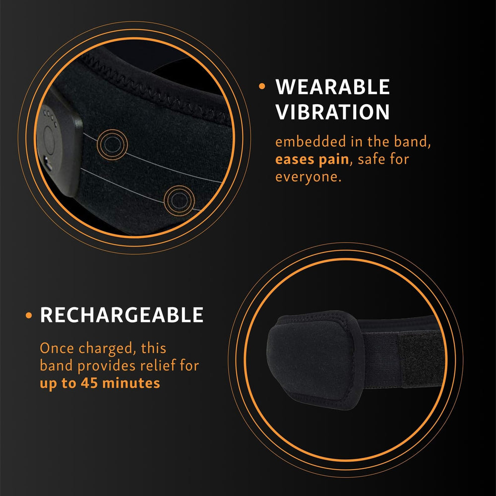 Intellinetix Headache Band with rechargeable battery for extended wearable use.